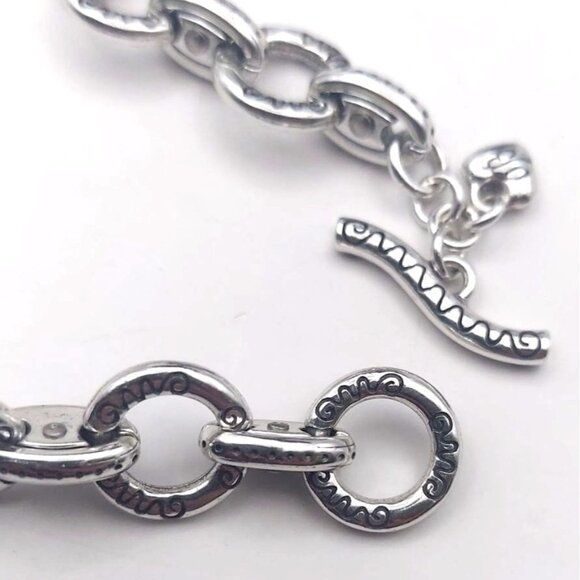 Brighton Fresco 3-Pc Set Silver & Gold Plated Necklace Earrings Bracelet & Tin - Picture 4 of 8